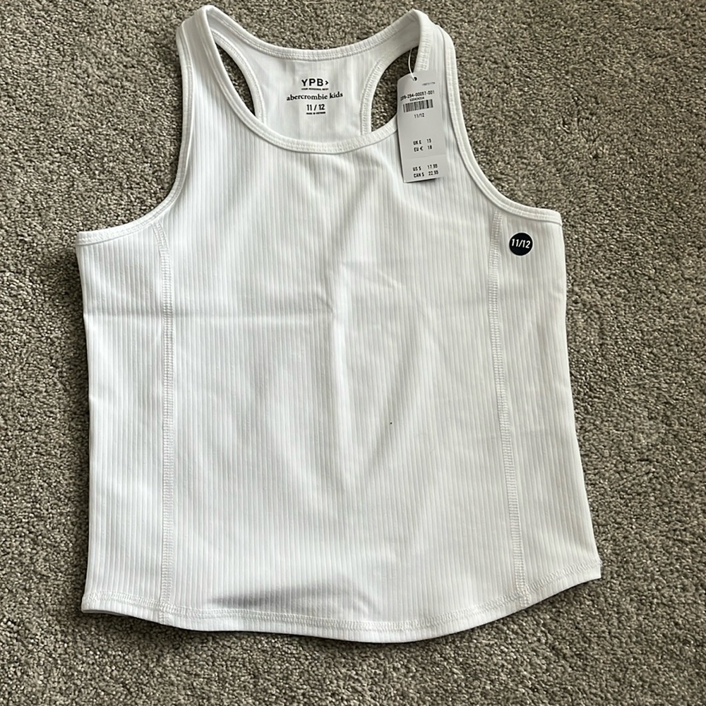 NWT Abercrombie YPB white tank top size 11/12 girls